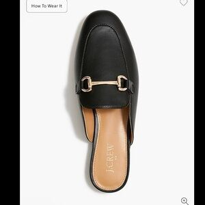 Jcrew horse bit Slip-on mules black gold